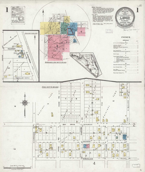 Largo Florida 1926 - Fire Insurance Index - Old Map Reprint