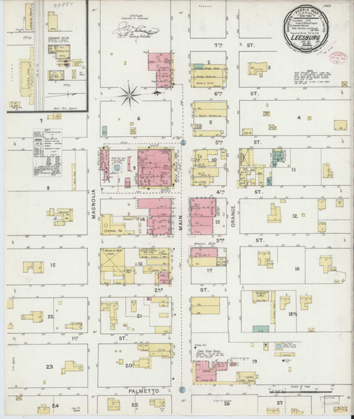 Leesburg Florida 1895 - Fire Insurance Index - Old Map Reprint