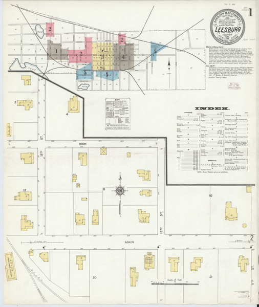Leesburg Florida 1911 - Fire Insurance Index - Old Map Reprint