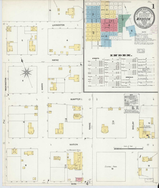Madison Florida 1903 - Fire Insurance Index - Old Map Reprint Madison Florida 1903 - Fire Insurance Index - Old Map Reprint