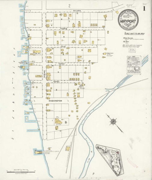 Mayport Florida 1921 - Fire Insurance Index - Old Map Reprint