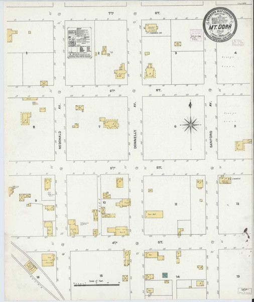 Mount Dora Florida 1906 - Fire Insurance Index - Old Map Reprint