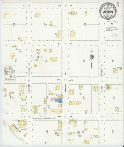 Mount Dora Florida 1912 - Fire Insurance Index - Old Map Reprint