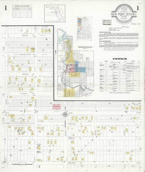 New Port Richey Florida 1933 - Fire Insurance Index - Old Map Reprint