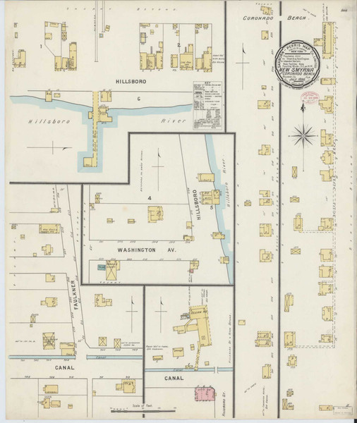 New Smyrna Florida 1895 - Fire Insurance Index - Old Map Reprint