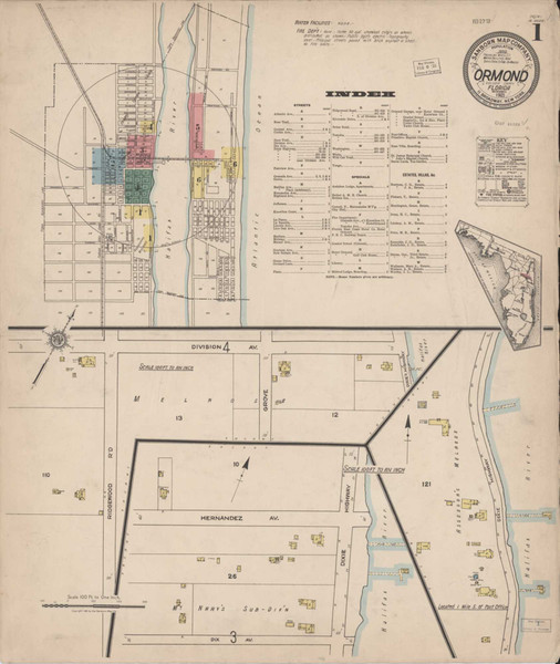 Ormond Florida 1921 - Fire Insurance Index - Old Map Reprint