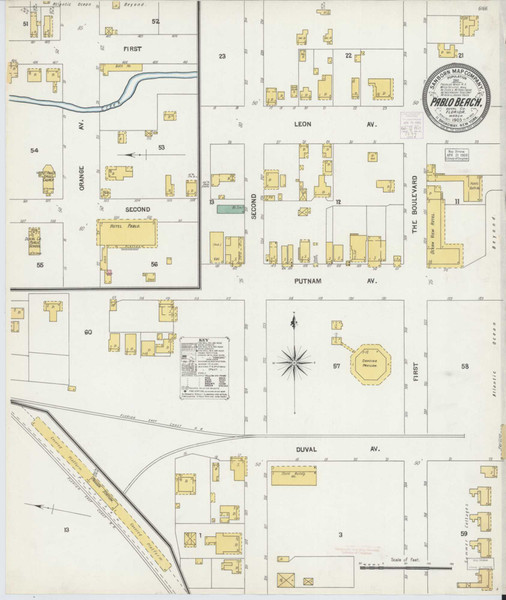 Pablo Beach Florida 1903 - Fire Insurance Index - Old Map Reprint
