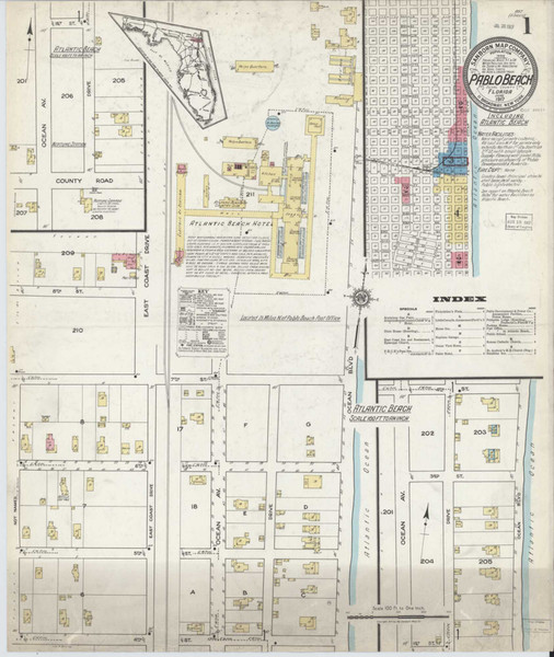 Pablo Beach Florida 1917 - Fire Insurance Index - Old Map Reprint