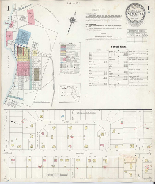 Port Saint Joe Florida 1945 - Fire Insurance Index - Old Map Reprint