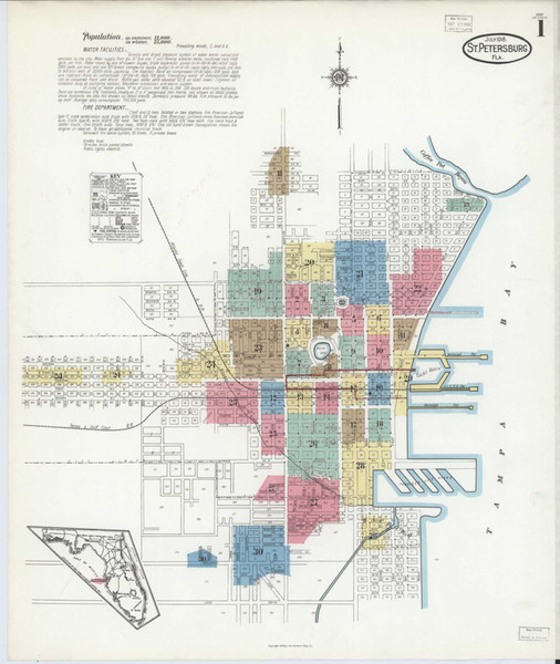 Saint Petersburg Florida 1918 - Fire Insurance Index - Old Map Reprint