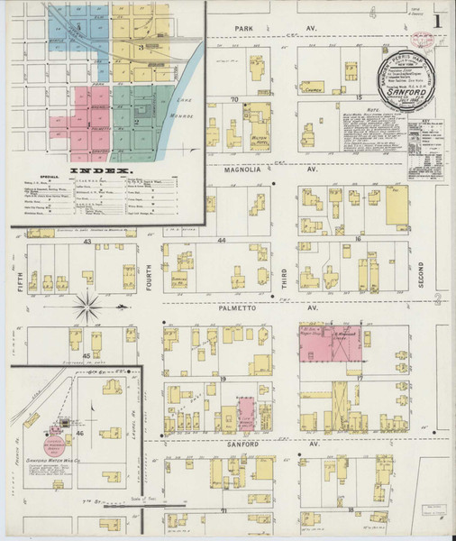 Sanford Florida 1895 - Fire Insurance Index - Old Map Reprint