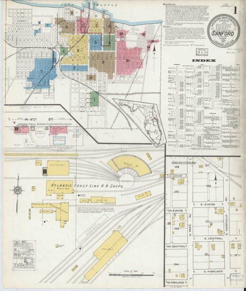 Sanford Florida 1917 - Fire Insurance Index - Old Map Reprint