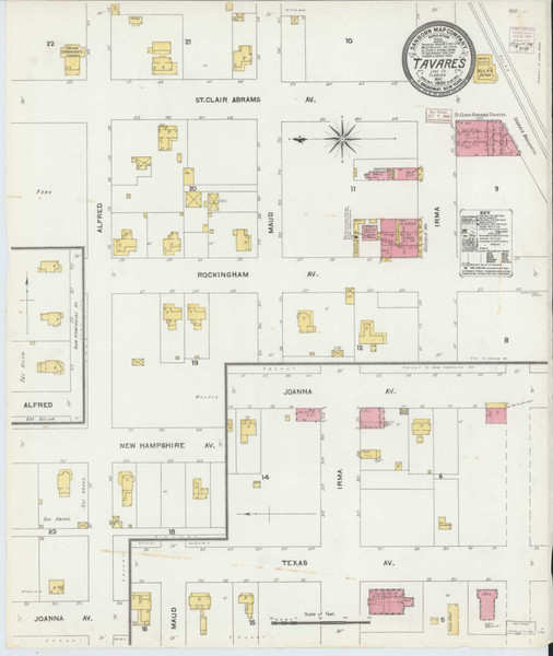 Tavares Florida 1906 - Fire Insurance Index - Old Map Reprint