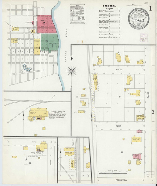 Titusville Florida 1903 - Fire Insurance Index - Old Map Reprint