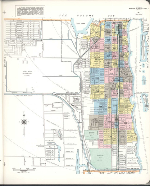 West Palm Beach Florida 1952 V2 - Fire Insurance Index - Old Map Reprint