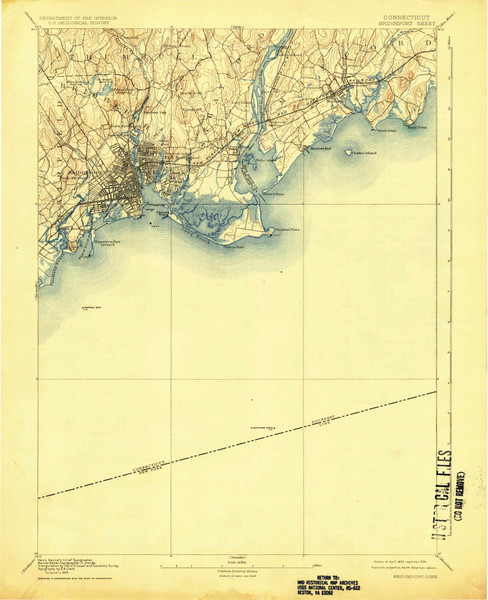 Bridgeport, CT 1893 (1925) USGS Old Topo Map Reprint 15x15 CT Quad 330985