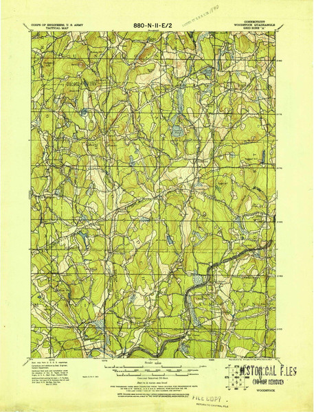 Woodstock, CT 1921 (1921) USGS Old Topo Map Reprint 15x15 CT Quad 331204