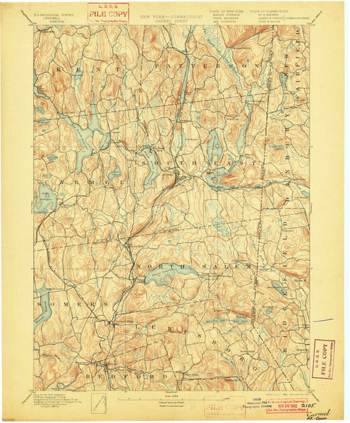 Carmel, NY 1894 (1902) USGS Old Topo Map Reprint 15x15 NY Quad 140438