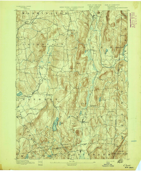 Clove, NY 1893 (1893) USGS Old Topo Map Reprint 15x15 NY Quad 140509