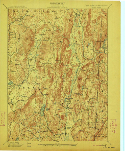 Clove, NY 1901 (1912) USGS Old Topo Map Reprint 15x15 NY Quad 140518