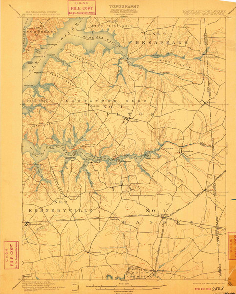 Cecilton, Maryland 1900 (1910) USGS Old Topo Map Reprint 15x15 DE Quad 257328