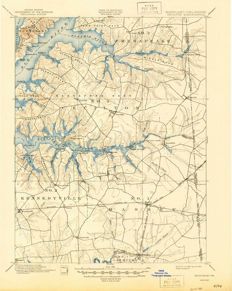 Cecilton, Maryland 1900 (1945) USGS Old Topo Map Reprint 15x15 DE Quad 257332