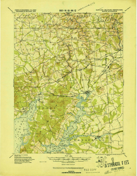 Elkton, Maryland 1917 (1917) USGS Old Topo Map Reprint 15x15 DE Quad 257364