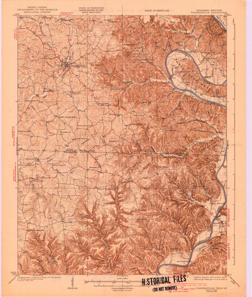 Tompkinsville, Kentucky 1929 (1939) USGS Old Topo Map Reprint 15x15 TN Quad 804035