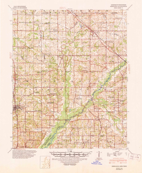 Hernando, Mississippi 1944 (1946) USGS Old Topo Map Reprint 15x15 TN Quad 336925