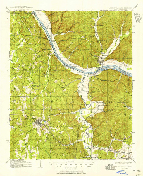 Iuka, Mississippi 1911 (1956) USGS Old Topo Map Reprint 15x15 TN Quad 336939