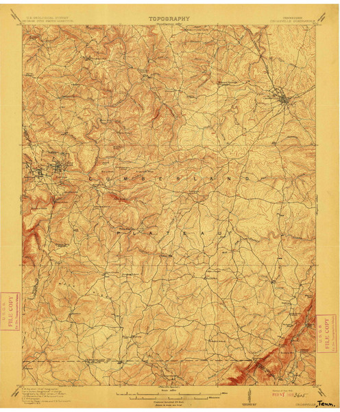 Crossville, Tennessee 1912 (1912) USGS Old Topo Map Reprint 15x15 TN Quad 153378 Crossville, Tennessee 1912 (1912) USGS Old Topo Map Reprint 15x15 TN Quad 153378
