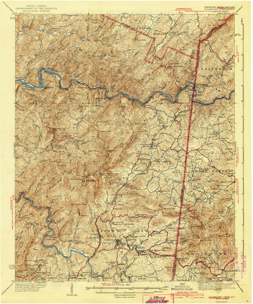 Ducktown, Tennessee 1943 (1943) USGS Old Topo Map Reprint 15x15 TN Quad 147974 Ducktown, Tennessee 1943 (1943) USGS Old Topo Map Reprint 15x15 TN Quad 147974