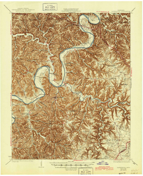 Gainesboro, Tennessee 1929 (1945) USGS Old Topo Map Reprint 15x15 TN Quad 149879 Gainesboro, Tennessee 1929 (1945) USGS Old Topo Map Reprint 15x15 TN Quad 149879