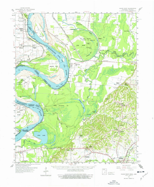 Hales Point, Tennessee 1961 (1977) USGS Old Topo Map Reprint 15x15 TN Quad 147981
