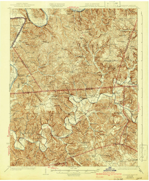Lillydale, Tennessee 1929 (1942) USGS Old Topo Map Reprint 15x15 TN Quad 150030 Lillydale, Tennessee 1929 (1942) USGS Old Topo Map Reprint 15x15 TN Quad 150030