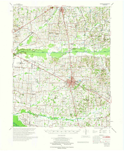 Martin, Tennessee 1972 (1972) USGS Old Topo Map Reprint 15x15 TN Quad 149074 Martin, Tennessee 1972 (1972) USGS Old Topo Map Reprint 15x15 TN Quad 149074