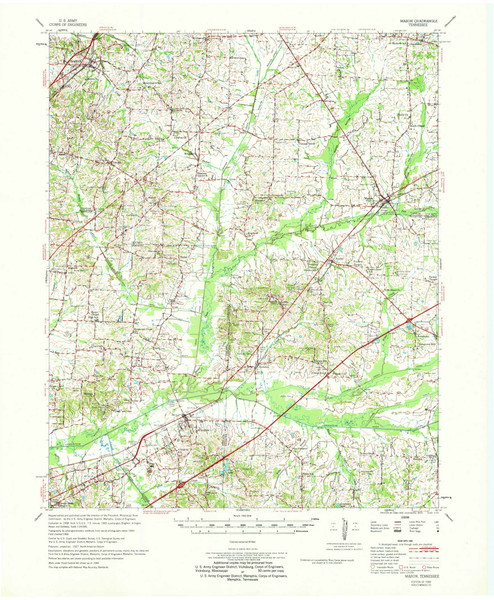 Mason, Tennessee 1969 (1969) USGS Old Topo Map Reprint 15x15 TN Quad 149095 Mason, Tennessee 1969 (1969) USGS Old Topo Map Reprint 15x15 TN Quad 149095