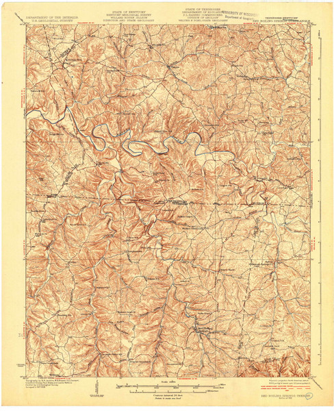 Red Boiling Springs, Tennessee 1931 (1931) USGS Old Topo Map Reprint 15x15 TN Quad 709596 Red Boiling Springs, Tennessee 1931 (1931) USGS Old Topo Map Reprint 15x15 TN Quad 709596