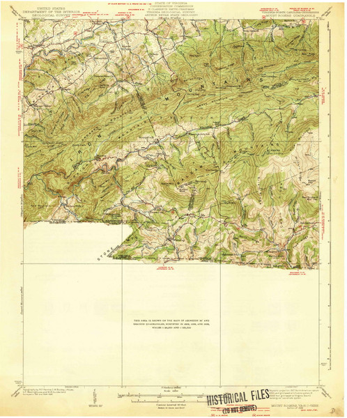 Mount Rogers, Virginia 1939 (1939) USGS Old Topo Map Reprint 15x15 TN Quad 188379