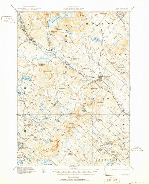 Alton, New Hampshire 1919 (1951) USGS Old Topo Map Reprint 15x15 NH Quad 329933 Alton, New Hampshire 1919 (1951) USGS Old Topo Map Reprint 15x15 NH Quad 329933