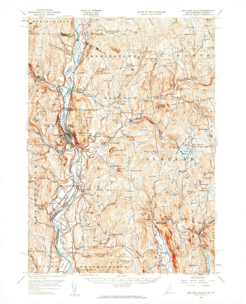 Bellows Falls, New Hampshire 1957 (1960) USGS Old Topo Map Reprint 15x15 NH Quad 329946 Bellows Falls, New Hampshire 1957 (1960) USGS Old Topo Map Reprint 15x15 NH Quad 329946