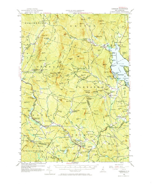 Cardigan, New Hampshire 1956 (1973) USGS Old Topo Map Reprint 15x15 NH Quad 329953 Cardigan, New Hampshire 1956 (1973) USGS Old Topo Map Reprint 15x15 NH Quad 329953