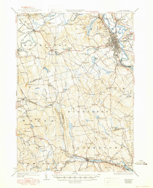 Concord, New Hampshire 1927 (1950) USGS Old Topo Map Reprint 15x15 NH Quad 329973