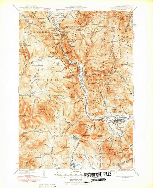 Crawford Notch, New Hampshire 1950 (1950) USGS Old Topo Map Reprint 15x15 NH Quad 329989 Crawford Notch, New Hampshire 1950 (1950) USGS Old Topo Map Reprint 15x15 NH Quad 329989