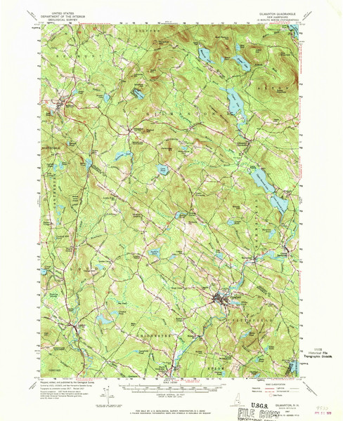 Gilmanton, New Hampshire 1957 (1970) USGS Old Topo Map Reprint 15x15 NH Quad 330048 Gilmanton, New Hampshire 1957 (1970) USGS Old Topo Map Reprint 15x15 NH Quad 330048