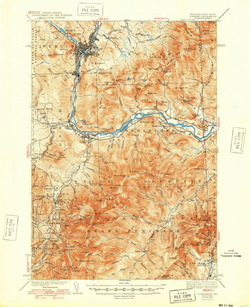 Gorham, New Hampshire 1942 (1948) USGS Old Topo Map Reprint 15x15 NH Quad 330059