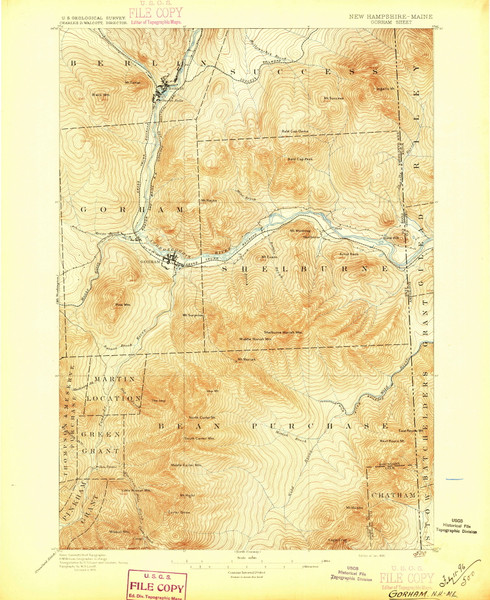Gorham, New Hampshire 1896 (1896) USGS Old Topo Map Reprint 15x15 NH Quad 330061 Gorham, New Hampshire 1896 (1896) USGS Old Topo Map Reprint 15x15 NH Quad 330061