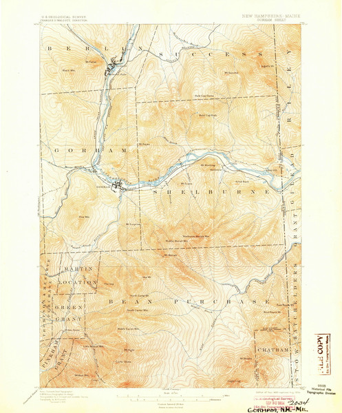 Gorham, New Hampshire 1893 (1904) USGS Old Topo Map Reprint 15x15 NH Quad 330063 Gorham, New Hampshire 1893 (1904) USGS Old Topo Map Reprint 15x15 NH Quad 330063