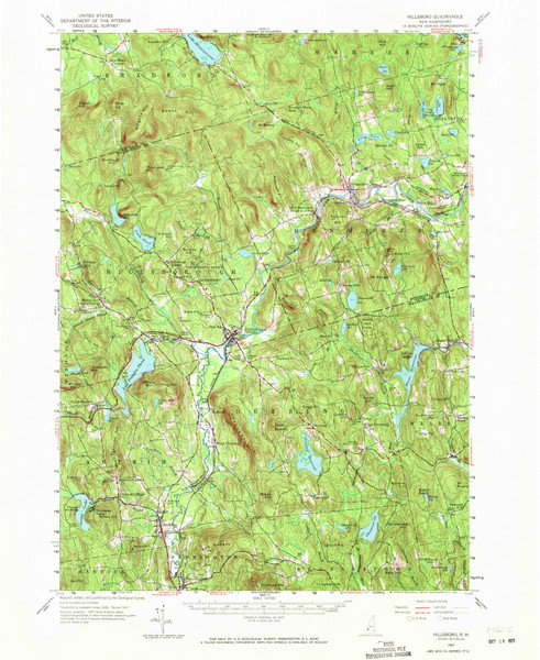 Hillsboro, New Hampshire 1957 (1971) USGS Old Topo Map Reprint 15x15 NH Quad 330078 Hillsboro, New Hampshire 1957 (1971) USGS Old Topo Map Reprint 15x15 NH Quad 330078
