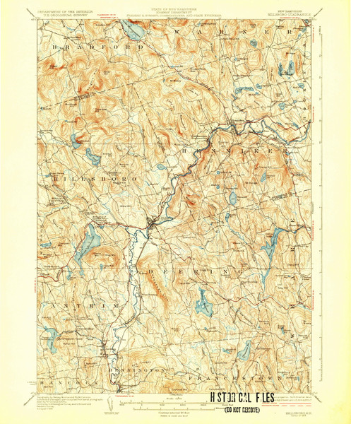 Hillsboro, New Hampshire 1929 (1929) USGS Old Topo Map Reprint 15x15 NH Quad 330084 Hillsboro, New Hampshire 1929 (1929) USGS Old Topo Map Reprint 15x15 NH Quad 330084